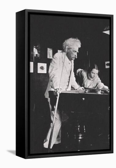 Mark Twain, American author, playing pool, c1900s(?)-Unknown-Framed Stretched Canvas