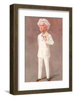 Mark Twain American Writer Born: Samuel Langhorne Clemens Pictured in a White Suit-Spy (Leslie M. Ward)-Framed Photographic Print