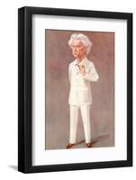 Mark Twain American Writer Born: Samuel Langhorne Clemens Pictured in a White Suit-Spy (Leslie M. Ward)-Framed Photographic Print