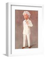 Mark Twain American Writer Born: Samuel Langhorne Clemens Pictured in a White Suit-Spy (Leslie M. Ward)-Framed Photographic Print