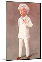 Mark Twain American Writer Born: Samuel Langhorne Clemens Pictured in a White Suit-Spy (Leslie M. Ward)-Mounted Photographic Print