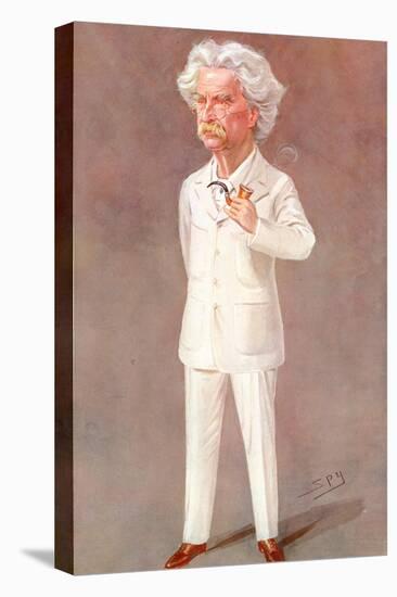 Mark Twain American Writer Born: Samuel Langhorne Clemens Pictured in a White Suit-Spy (Leslie M. Ward)-Stretched Canvas