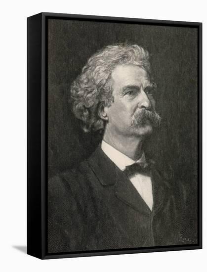Mark Twain American Writer Creator of Tom Sawyer and Huckleberry Finn-null-Framed Stretched Canvas