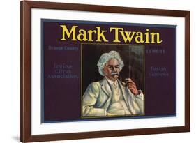 Mark Twain Brand - Tustin, California - Citrus Crate Label-Lantern Press-Framed Premium Giclee Print