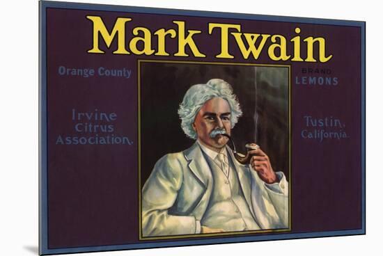 Mark Twain Brand - Tustin, California - Citrus Crate Label-Lantern Press-Mounted Premium Giclee Print