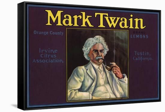 Mark Twain Brand - Tustin, California - Citrus Crate Label-Lantern Press-Framed Stretched Canvas