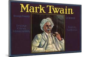 Mark Twain Brand - Tustin, California - Citrus Crate Label-Lantern Press-Mounted Art Print