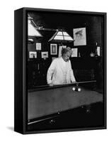 Mark Twain Playing Game of Pool-null-Framed Stretched Canvas