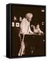 Mark Twain Playing Pool with the Daughter of His Biographer Albert Bigelow Paine-Albert Bigelow Paine-Framed Stretched Canvas