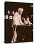 Mark Twain Playing Pool with the Daughter of His Biographer Albert Bigelow Paine-Albert Bigelow Paine-Stretched Canvas