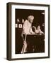 Mark Twain Playing Pool with the Daughter of His Biographer Albert Bigelow Paine-Albert Bigelow Paine-Framed Photographic Print