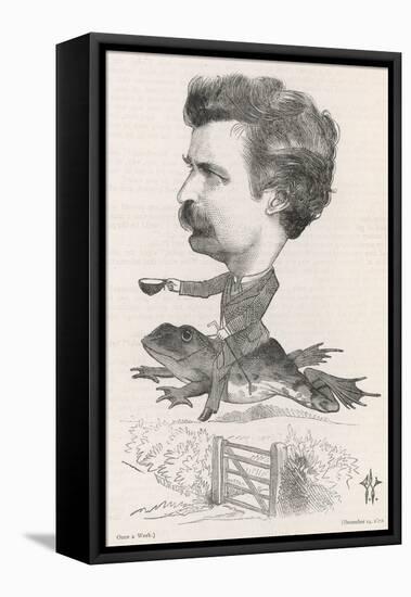 Mark Twain, Riding Frog-F Waddy-Framed Stretched Canvas