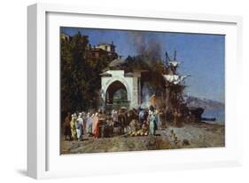 Market Along Bosphorus-Alberto Pasini-Framed Giclee Print