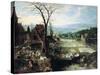 Market and Bleaching Ground, 1620-22-Joos de Momper-Stretched Canvas