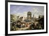 Market and Fountain of the Innocents, Paris, 1823-John James Chalon-Framed Giclee Print