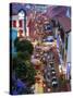 Market and Restuarants in Chinatown, Singapore, at Dusk-Peter Adams-Stretched Canvas