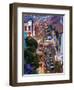 Market and Restuarants in Chinatown, Singapore, at Dusk-Peter Adams-Framed Photographic Print