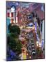 Market and Restuarants in Chinatown, Singapore, at Dusk-Peter Adams-Mounted Photographic Print