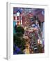 Market and Restuarants in Chinatown, Singapore, at Dusk-Peter Adams-Framed Photographic Print