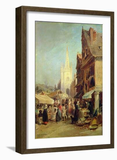 Market at Hennebont-Jules Achille Noel-Framed Giclee Print