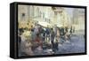 Market at Santa Margherita in Venice, 1896-Vincenzo Giacomelli-Framed Stretched Canvas