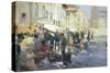 Market at Santa Margherita in Venice, 1896-Vincenzo Giacomelli-Stretched Canvas
