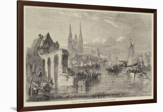 Market Boats Arriving at Angers-Edward Angelo Goodall-Framed Giclee Print