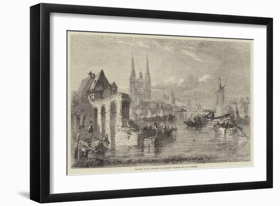 Market Boats Arriving at Angers-Edward Angelo Goodall-Framed Giclee Print