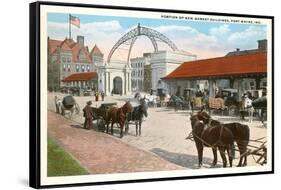 Market Buildings, Ft. Wayne, Indiana-null-Framed Stretched Canvas