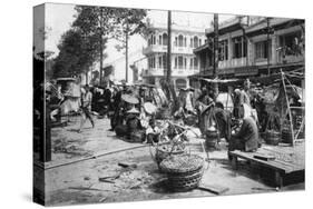 Market, Cholon, Saigon, Vietnam, 20th Century-null-Stretched Canvas