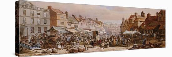 Market Day, Ashbourne, Near Derby-John Brett-Stretched Canvas