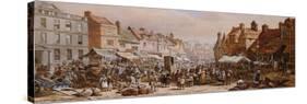 Market Day, Ashbourne, Near Derby-John Brett-Stretched Canvas