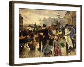 Market Day at Hojbro Plads Copenhagen-Paul Fischer-Framed Giclee Print