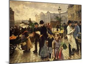 Market Day at Hojbro Plads Copenhagen-Paul Fischer-Mounted Giclee Print