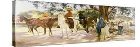 Market day at San Gabriel-Pedro Ribera-Stretched Canvas