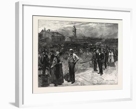 Market Day, Hamilton, Canada, Nineteenth Century-null-Framed Giclee Print