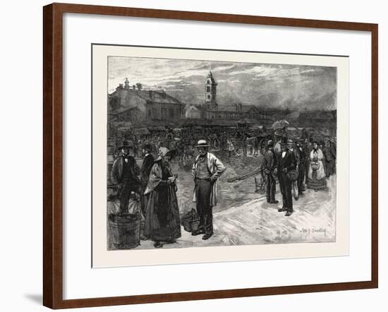 Market Day, Hamilton, Canada, Nineteenth Century-null-Framed Giclee Print