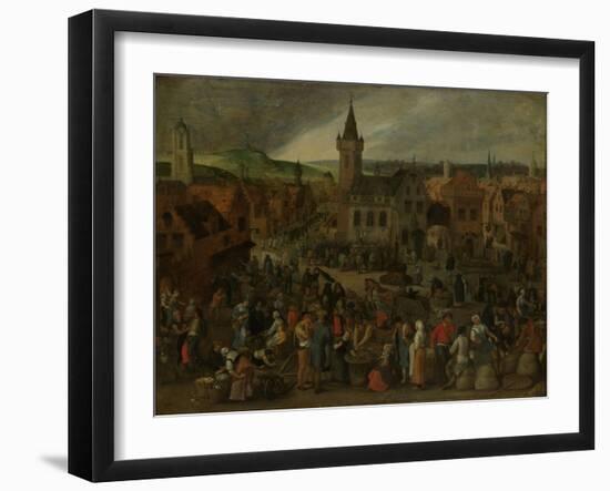Market Day in a Flemish Town-Sebastiaan Vrancx-Framed Art Print