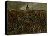 Market Day in a Flemish Town-Sebastiaan Vrancx-Stretched Canvas