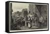 Market-Day in Florence-Edwin Buckman-Framed Stretched Canvas