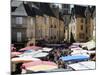 Market Day in Place De La Liberte, Sarlat, Dordogne, France, Europe-Peter Richardson-Mounted Photographic Print