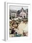 Market-Day in Pont-Aven, a Village in Brittany, France, 1800s-null-Framed Giclee Print