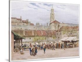 Market Day in Split (Now in Croatia) on the Dalmatian Coast-Walter Tyndale-Stretched Canvas