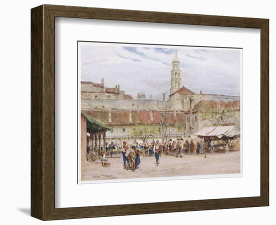 Market Day in Split (Now in Croatia) on the Dalmatian Coast-Walter Tyndale-Framed Art Print