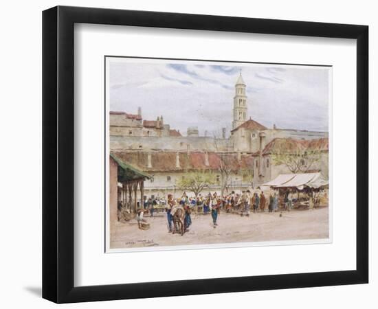 Market Day in Split (Now in Croatia) on the Dalmatian Coast-Walter Tyndale-Framed Art Print