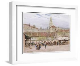 Market Day in Split (Now in Croatia) on the Dalmatian Coast-Walter Tyndale-Framed Art Print