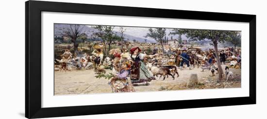 Market Day, Near Rome-Cesare Tiratelli-Framed Giclee Print