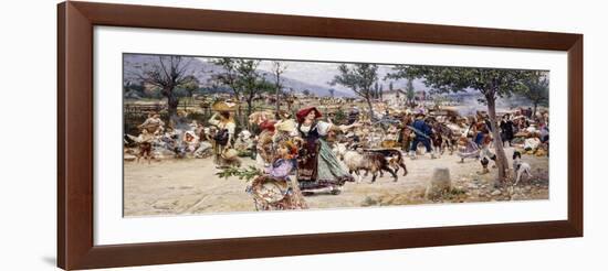 Market Day, Near Rome-Cesare Tiratelli-Framed Giclee Print