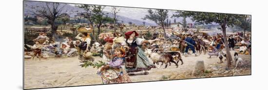 Market Day, Near Rome-Cesare Tiratelli-Mounted Giclee Print