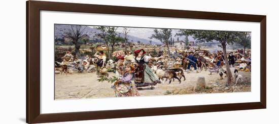 Market Day, Near Rome-Cesare Tiratelli-Framed Premium Giclee Print